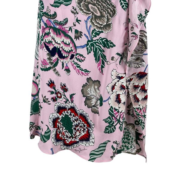 Tory Burch Adelia Floral Printed Wrap Midi Dress Pink Size 2 - Picture 6 of 15